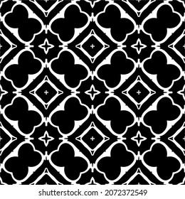 Vector geometric seamless pattern.Modern geometric background with abstract shapes.Monochromatic Repeating Patterns.Endless abstract texture.black and white ornament for design.