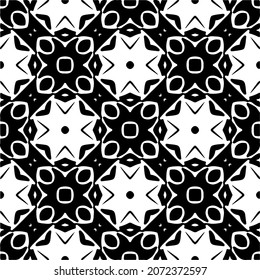 Vector geometric seamless pattern.Modern geometric background with abstract shapes.Monochromatic Repeating Patterns.Endless abstract texture.black and white ornament for design.