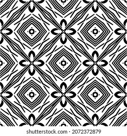 Vector geometric seamless pattern.Modern geometric background with abstract shapes.Monochromatic Repeating Patterns.Endless abstract texture.black and white ornament for design.