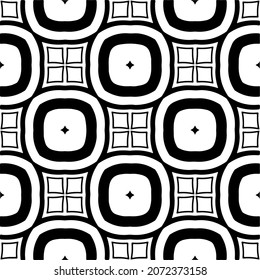 Vector geometric seamless pattern.Modern geometric background with abstract shapes.Monochromatic Repeating Patterns.Endless abstract texture.black and white ornament for design.