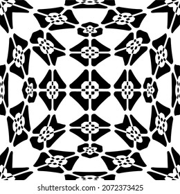 Vector geometric seamless pattern.Modern geometric background with abstract shapes.Monochromatic Repeating Patterns.Endless abstract texture.black and white ornament for design.