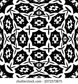 Vector geometric seamless pattern.Modern geometric background with abstract shapes.Monochromatic Repeating Patterns.Endless abstract texture.black and white ornament for design.