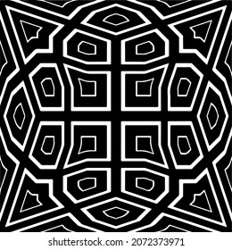 Vector geometric seamless pattern.Modern geometric background with abstract shapes.Monochromatic Repeating Patterns.Endless abstract texture.black and white ornament for design.