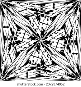 Vector geometric seamless pattern.Modern geometric background with abstract shapes.Monochromatic Repeating Patterns.Endless abstract texture.black and white ornament for design.