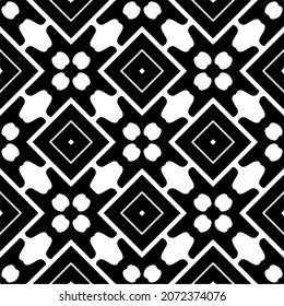 Vector geometric seamless pattern.Modern geometric background with abstract shapes.Monochromatic Repeating Patterns.Endless abstract texture.black and white ornament for design.