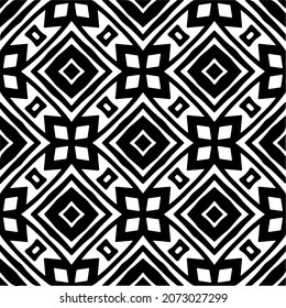 Vector geometric seamless pattern.Modern geometric background with abstract shapes.Monochromatic Repeating Patterns.Endless abstract texture.black and white image for design.