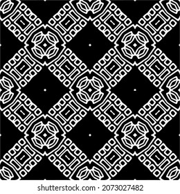 Vector geometric seamless pattern.Modern geometric background with abstract shapes.Monochromatic Repeating Patterns.Endless abstract texture.black and white image for design.
