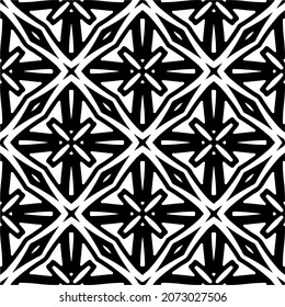 Vector geometric seamless pattern.Modern geometric background with abstract shapes.Monochromatic Repeating Patterns.Endless abstract texture.black and white image for design.