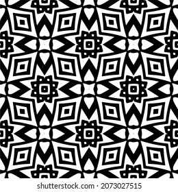 Vector geometric seamless pattern.Modern geometric background with abstract shapes.Monochromatic Repeating Patterns.Endless abstract texture.black and white image for design.