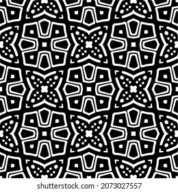 Vector geometric seamless pattern.Modern geometric background with abstract shapes.Monochromatic Repeating Patterns.Endless abstract texture.black and white image for design.