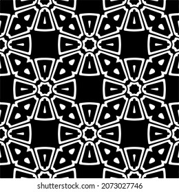 Vector geometric seamless pattern.Modern geometric background with abstract shapes.Monochromatic Repeating Patterns.Endless abstract texture.black and white image for design.