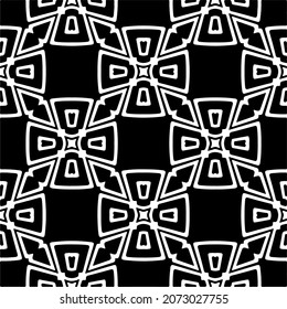 Vector geometric seamless pattern.Modern geometric background with abstract shapes.Monochromatic Repeating Patterns.Endless abstract texture.black and white image for design.