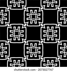 Vector geometric seamless pattern.Modern geometric background with abstract shapes.Monochromatic Repeating Patterns.Endless abstract texture.black and white image for design.