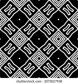 Vector geometric seamless pattern.Modern geometric background with abstract shapes.Monochromatic Repeating Patterns.Endless abstract texture.black and white image for design.