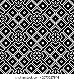 Vector geometric seamless pattern.Modern geometric background with abstract shapes.Monochromatic Repeating Patterns.Endless abstract texture.black and white image for design.