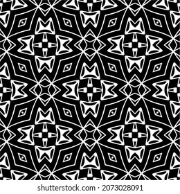 Vector geometric seamless pattern.Modern geometric background with abstract shapes.Monochromatic Repeating Patterns.Endless abstract texture.black and white image for design.