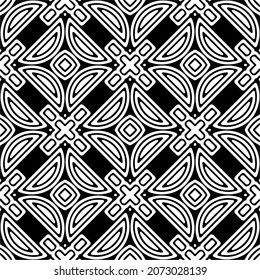 Vector geometric seamless pattern.Modern geometric background with abstract shapes.Monochromatic Repeating Patterns.Endless abstract texture.black and white image for design.