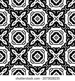 Vector geometric seamless pattern.Modern geometric background with abstract shapes.Monochromatic Repeating Patterns.Endless abstract texture.black and white image for design.