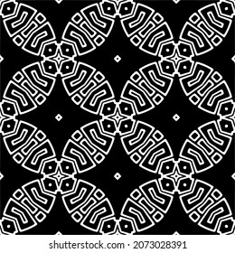 Vector geometric seamless pattern.Modern geometric background with abstract shapes.Monochromatic Repeating Patterns.Endless abstract texture.black and white image for design.