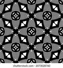 Vector geometric seamless pattern.Modern geometric background with abstract shapes.Monochromatic Repeating Patterns.Endless abstract texture.black and white image for design.