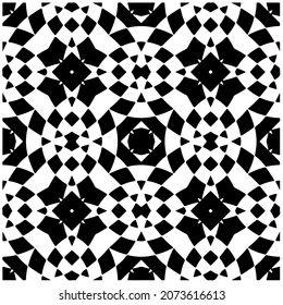 Vector geometric seamless pattern.Modern geometric background with abstract shapes.Monochromatic Repeating Patterns.Endless abstract texture.black and white image for design.
