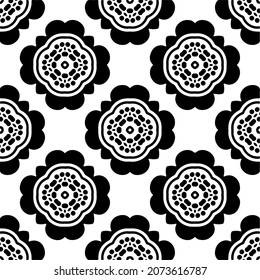 Vector geometric seamless pattern.Modern geometric background with abstract shapes.Monochromatic Repeating Patterns.Endless abstract texture.black and white image for design.