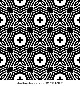 Vector geometric seamless pattern.Modern geometric background with abstract shapes.Monochromatic Repeating Patterns.Endless abstract texture.black and white image for design.
