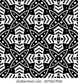Vector geometric seamless pattern.Modern geometric background with abstract shapes.Monochromatic Repeating Patterns.Endless abstract texture.black and white image for design.