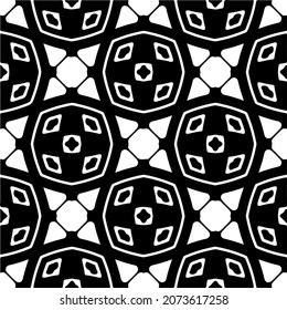 Vector geometric seamless pattern.Modern geometric background with abstract shapes.Monochromatic Repeating Patterns.Endless abstract texture.black and white image for design.