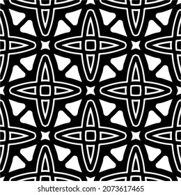 Vector geometric seamless pattern.Modern geometric background with abstract shapes.Monochromatic Repeating Patterns.Endless abstract texture.black and white image for design.