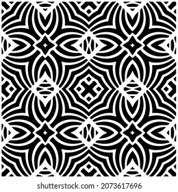 Vector geometric seamless pattern.Modern geometric background with abstract shapes.Monochromatic Repeating Patterns.Endless abstract texture.black and white image for design.