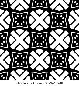 Vector geometric seamless pattern.Modern geometric background with abstract shapes.Monochromatic Repeating Patterns.Endless abstract texture.black and white image for design.
