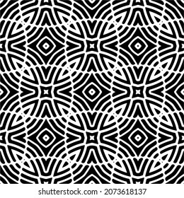 Vector geometric seamless pattern.Modern geometric background with abstract shapes.Monochromatic Repeating Patterns.Endless abstract texture.black and white image for design.