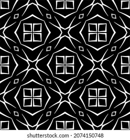 Vector geometric seamless pattern.Modern geometric background with abstract shapes.Monochromatic Repeating Patterns.Endless abstract texture.black and white ornament for design.