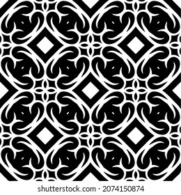 Vector geometric seamless pattern.Modern geometric background with abstract shapes.Monochromatic Repeating Patterns.Endless abstract texture.black and white ornament for design.