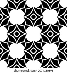 Vector geometric seamless pattern.Modern geometric background with abstract shapes.Monochromatic Repeating Patterns.Endless abstract texture.black and white ornament for design.