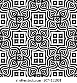 Vector geometric seamless pattern.Modern geometric background with abstract shapes.Monochromatic Repeating Patterns.Endless abstract texture.black and white ornament for design.