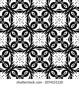 Vector geometric seamless pattern.Modern geometric background with abstract shapes.Monochromatic Repeating Patterns.Endless abstract texture.black and white ornament for design.