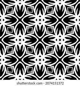 Vector geometric seamless pattern.Modern geometric background with abstract shapes.Monochromatic Repeating Patterns.Endless abstract texture.black and white ornament for design.