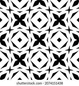 Vector geometric seamless pattern.Modern geometric background with abstract shapes.Monochromatic Repeating Patterns.Endless abstract texture.black and white ornament for design.