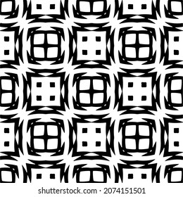Vector geometric seamless pattern.Modern geometric background with abstract shapes.Monochromatic Repeating Patterns.Endless abstract texture.black and white ornament for design.