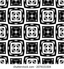 Vector geometric seamless pattern.Modern geometric background with abstract shapes.Monochromatic Repeating Patterns.Endless abstract texture.black and white ornament for design.