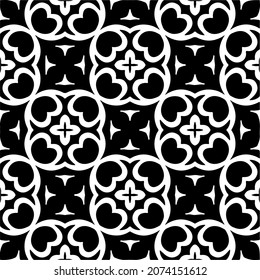 Vector geometric seamless pattern.Modern geometric background with abstract shapes.Monochromatic Repeating Patterns.Endless abstract texture.black and white ornament for design.