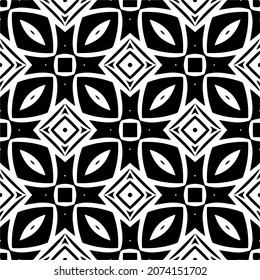Vector geometric seamless pattern.Modern geometric background with abstract shapes.Monochromatic Repeating Patterns.Endless abstract texture.black and white ornament for design.