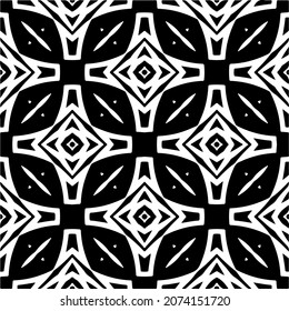 Vector geometric seamless pattern.Modern geometric background with abstract shapes.Monochromatic Repeating Patterns.Endless abstract texture.black and white ornament for design.