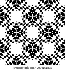 Vector geometric seamless pattern.Modern geometric background with abstract shapes.Monochromatic Repeating Patterns.Endless abstract texture.black and white ornament for design.