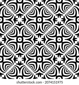 Vector geometric seamless pattern.Modern geometric background with abstract shapes.Monochromatic Repeating Patterns.Endless abstract texture.black and white ornament for design.