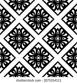 Vector geometric seamless pattern.Modern geometric background with abstract shapes.Monochromatic Repeating Patterns.Endless abstract texture.black and white ornament for design.