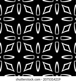 Vector geometric seamless pattern.Modern geometric background with abstract shapes.Monochromatic Repeating Patterns.Endless abstract texture.black and white ornament for design.