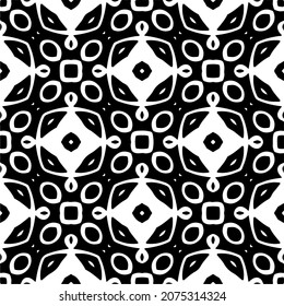 Vector geometric seamless pattern.Modern geometric background with abstract shapes.Monochromatic Repeating Patterns.Endless abstract texture.black and white ornament for design.